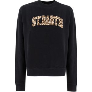 MC2 Saint Barth, Dames, Sweatshirts & Hoodies, Zwart, Maat: M Katoen,