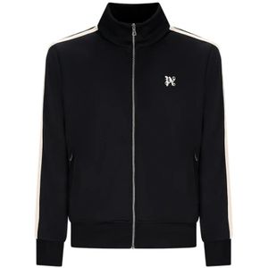 Palm Angels, Heren, Sweatshirts & Hoodies, Zwart, Maat: L Poliester,