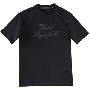 Karl Lagerfeld, Heren, Tops, Zwart, Maat: M Katoen,