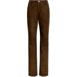 Proenza Schouler, Dames, Broeken, Bruin, Maat: S Suède,