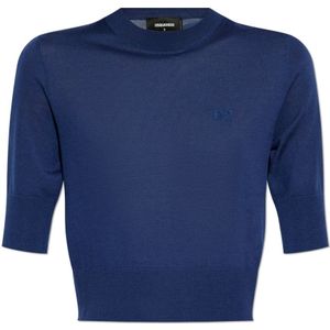 Dsquared2, Dames, Truien, Blauw, Maat: 2XS Wol,