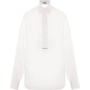 Brunello Cucinelli, Dames, Blouses & Shirts, Wit, Maat: XS Katoen,