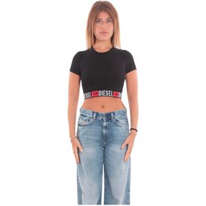 Diesel, Dames, Tops, Zwart, Maat: S Katoen,
