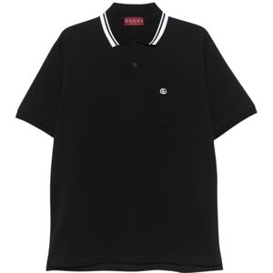 Gucci Zwarte Polo T-shirts en Polos , Black , Heren , Maat: XL