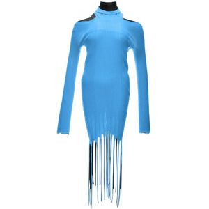 Bottega Veneta, Dames, Jurken, Blauw, Maat: M Katoen,