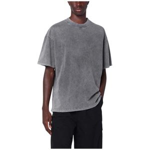 Represent, Heren, Tops, Grijs, Maat: M Katoen,