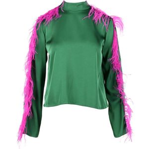 Weili Zheng, Dames, Blouses & Shirts, Groen, Maat: S Viscose,