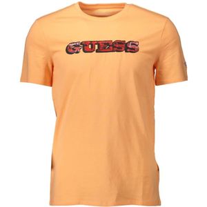Guess - Casual T-shirt - Oranje - Katoen - Korte Mouwen