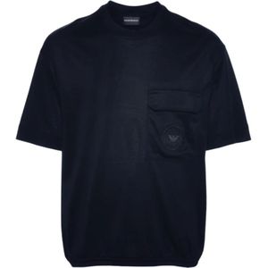 Emporio Armani, Heren, Tops, Blauw, Maat: M