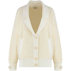 Elisabetta Franchi, Dames, Truien, Beige, Maat: L Katoen,