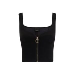 Pinko Zwart Top met Rits , Black , Dames , Maat: XS