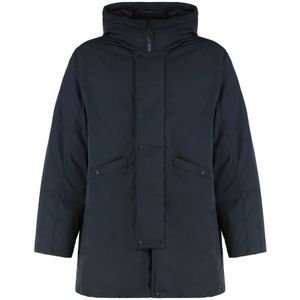 Stone Island, Heren, Jassen, Blauw, Maat: M Leer,