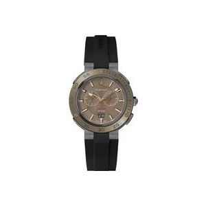 Versace Bronze Dual Time Chronograaf Horloge , Black , Heren , Maat: ONE Size