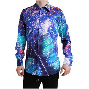 Dolce & Gabbana, Heren, Overhemden, Veelkleurig, Maat: 3XS Zijde,