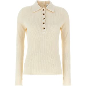 Courrèges, Dames, Truien, Wit, Maat: M Katoen,