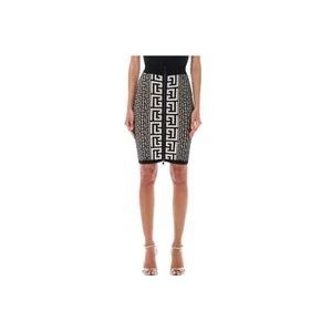 Balmain Monogram Midi Rok Zwart Ivory Aw23 , Black , Dames , Maat: S