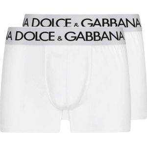 Dolce & Gabbana - Ondergoed - Boxershorts - Wit - Katoen - Met Contrasterend Logo