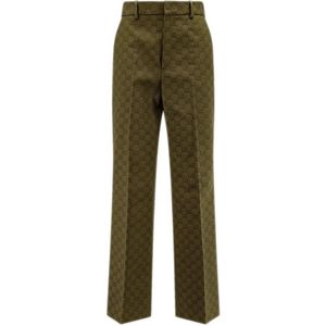 Gucci, Dames, Broeken, Bruin, Maat: XL Katoen,