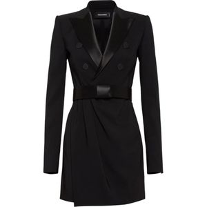 Dsquared2, Dames, Jurken, Zwart, Maat: XS Satijn,