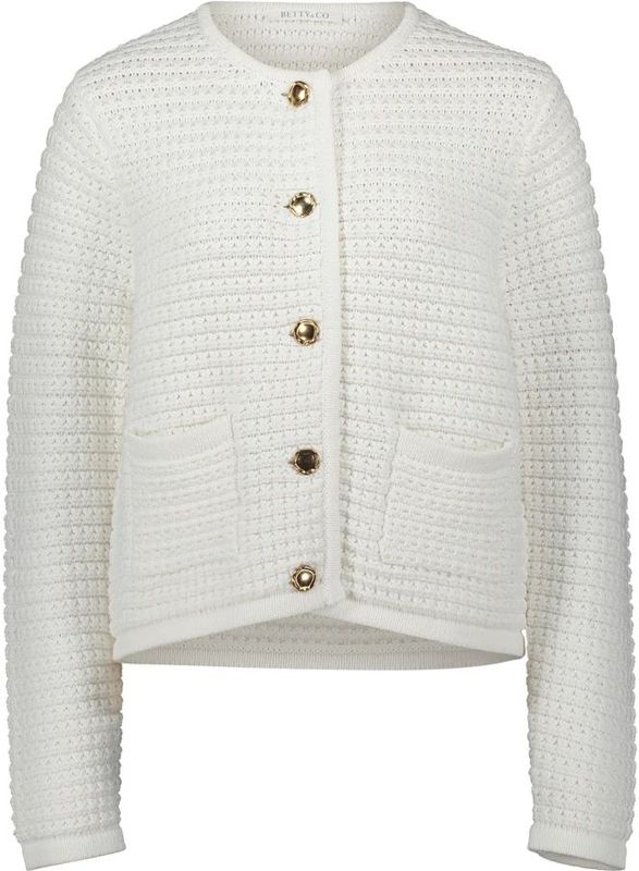 Betty & Co - Gebreid Vest - Wit - Dames