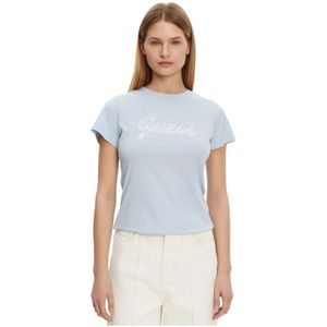 Guess, Dames, Tops, Blauw, Maat: XS Katoen,