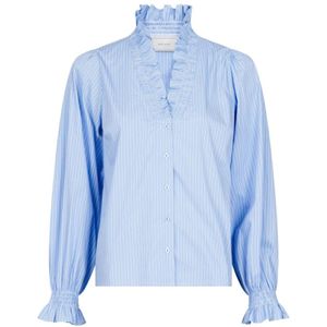 Neo Noir, Dames, Blouses & Shirts, Blauw, Maat: XS Katoen,