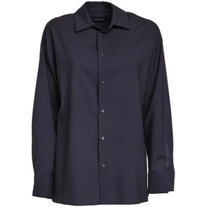 Dondup, Dames, Blouses & Shirts, Blauw, Maat: 2XS Wol,