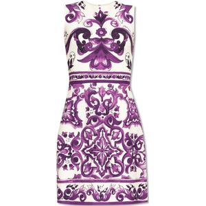 Dolce & Gabbana, Dames, Jurken, Paars, Maat: 3XS Katoen,