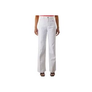 Pinko Wijde Denim Jeans , White , Dames , Maat: W29