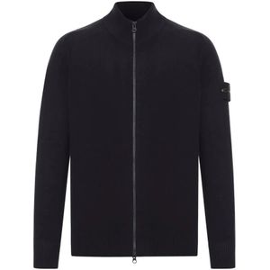 Stone Island, Heren, Truien, Zwart, Maat: M Wol,
