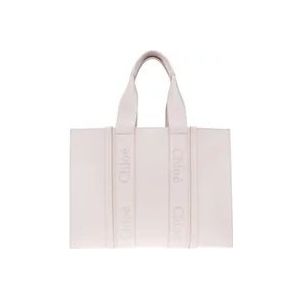 Chloé ‘Woody Large’ shopper tas , Gray , Dames , Maat: ONE Size