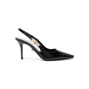 Versace Zwarte sandalen met hak en Medusa 95-embleem , Black , Dames , Maat: 38 EU