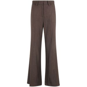 Alysi, Dames, Broeken, Bruin, Maat: S Flanel,