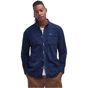 Barbour, Heren, Overhemden, Blauw, Maat: M Katoen,