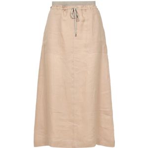 Gran Sasso, Dames, Rokken, Beige, Maat: L Linnen,