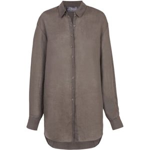 Cortana, Dames, Blouses & Shirts, Bruin, Maat: L Zijde,