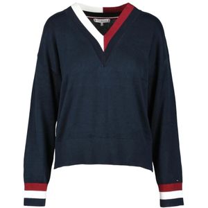 Tommy Hilfiger, Dames, Truien, Blauw, Maat: XL Katoen,