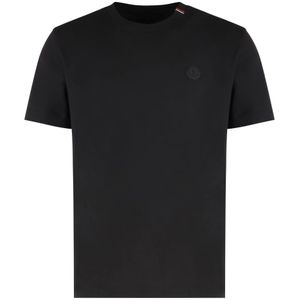 Moncler, Heren, Tops, Zwart, Maat: L Katoen,
