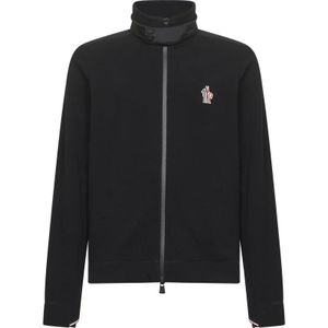 Moncler, Heren, Sweatshirts & Hoodies, Zwart, Maat: M Fleece,