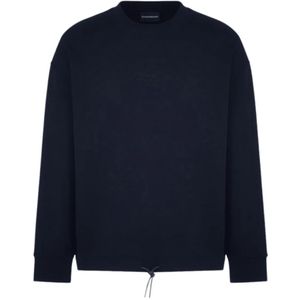 Emporio Armani, Heren, Sweatshirts & Hoodies, Blauw, Maat: L