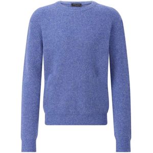 Roberto Collina, Heren, Truien, Blauw, Maat: 2XL Wol,