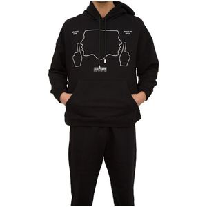 Gcds, Heren, Sweatshirts & Hoodies, Zwart, Maat: L Katoen,