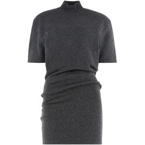 Jacquemus, Dames, Jurken, Grijs, Maat: S Wol,
