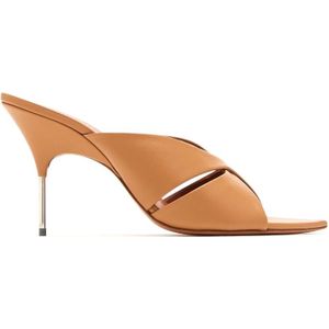 Amina Muaddi, Dames, Schoenen, Beige, Maat: 36 1/2 EU Suède,