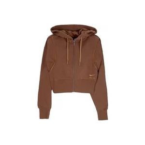 Nike Air Fleece Full-Zip Hoodie voor dames , Brown , Dames , Maat: M