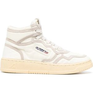 Autry Lage sneakers met suède panelen , Beige , Heren , Maat: 37 EU