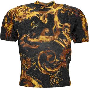 Versace Jeans Couture, Dames, Tops, Zwart, Maat: 2XS