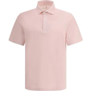 Brunello Cucinelli, Heren, Tops, Roze, Maat: L Katoen,