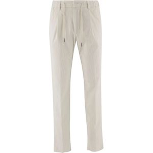 Tagliatore, Heren, Broeken, Wit, Maat: M Katoen,