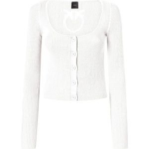 Pinko - Witte Love Birds Cardigan - Dames - Katoen